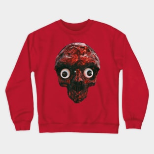 BOO BOO RED SKULL WITH EYES Crewneck Sweatshirt